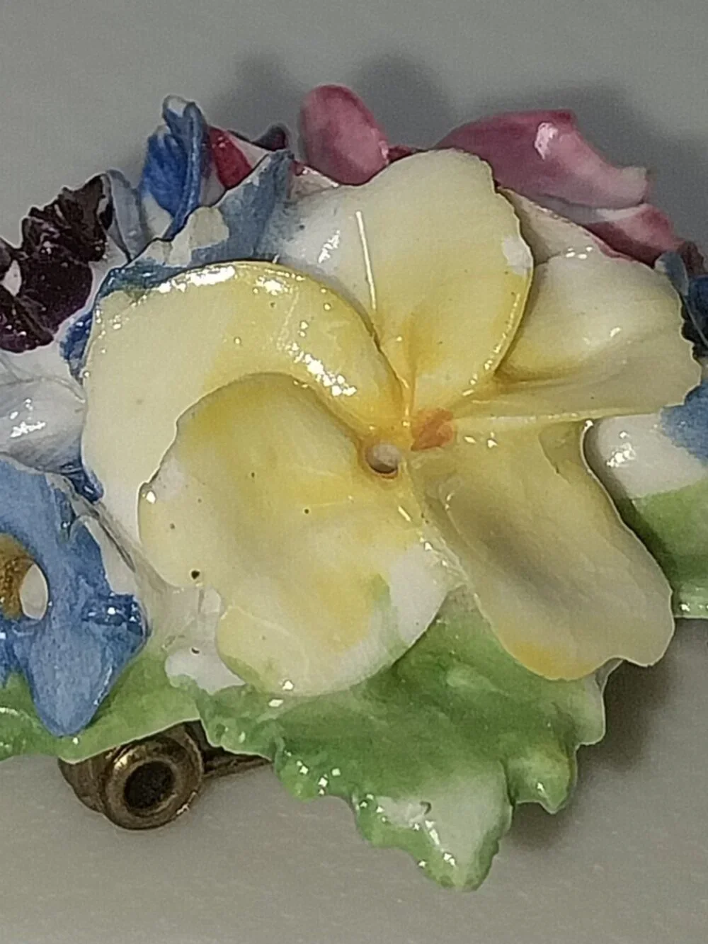 Vintage Coalbrook China Porcelain Bouquet Brooch/Pin Made in England